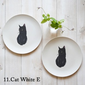 Fiber Plate 2 Pcs Set Cat White Cat Design