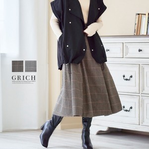 20 9 Checkered Skirt Long Flare A/W Checkered Dyeing Houndstooth 2