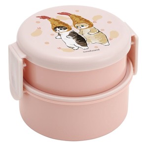 Undecided Antibacterial Round shape Lunch Box 2 Steps Fork mofusand Sand Made in Japan