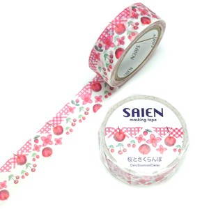 Washi Tape Cherry Blossoms And Cherries 15mm