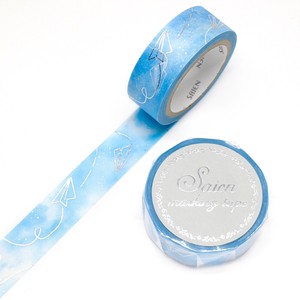 Washi Tape Masking Tape Silver Foil Blue Sky 15mm