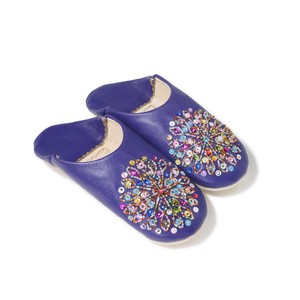 Purple Leather Babouche Shoes Slipper Mix Morocco