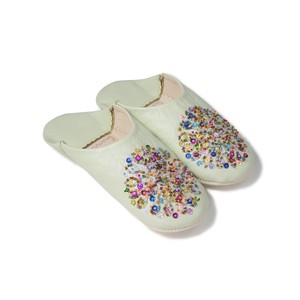 Mint Cream Leather Babouche Shoes Slipper Mix Morocco
