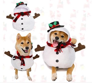 クリスマス雪だるまハロウィンの日仮装して犬の服に変身猫ペットのコスチューム   ZCL700