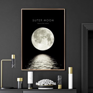 miim アートポスター SUPER MooN スーパームーン 月 満月 海 A3 A4 アートプリント 高級印画紙//PO48