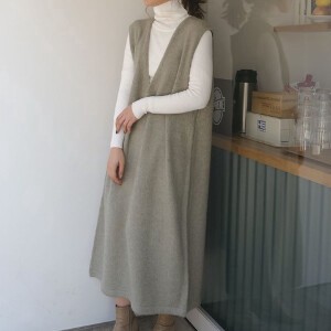 Casual Dress Boucle V-Neck Casual One-piece Dress Autumn/Winter