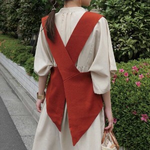 Vest/Gilet Cross Back Layered Tops Casual Sweater Vest