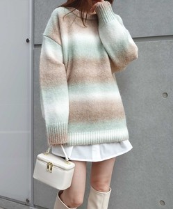 Sweater/Knitwear Oversized Knitted Gradation