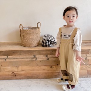 韓国スタイル　ストラップパンツ　ウォッシュコットンパッチパンツ　ベビー　新生児　キッズ　子供服