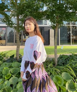 Heart Patch Embroidery Long T-shirts