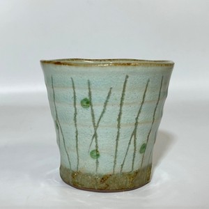 木立（緑）　焼酎ロック碗　【日本製  陶器  美濃焼】