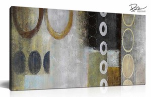 BWA117 アートパネル CIRCLE2 円の抽象 100x50cm 抽象画 絵画 和風 和モダン 壁掛け アート 北欧 茶系