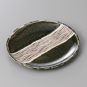美濃焼 食器 織部錆帯5．0楕円皿 MINOWARE TOKI 美濃焼