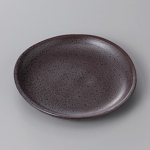美濃焼 食器 黒結晶変形丸皿 MINOWARE TOKI 美濃焼