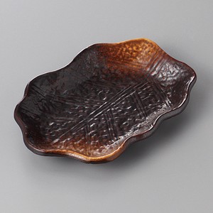 美濃焼 食器 焼締め木の葉型銘々皿 MINOWARE TOKI 美濃焼