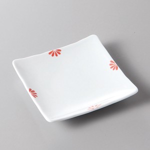 美濃焼 食器 小花（赤）正角銘々皿 MINOWARE TOKI 美濃焼