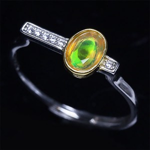 Silver Based Opal/Tourmaline Ring Rings