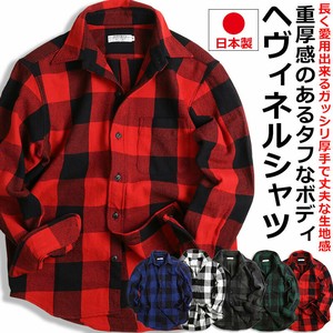 VINTAGE EL 日本製 チェック 厚手 ネル 長袖シャツ  バッファロー ヘヴィ アメカジ