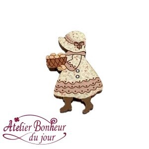 フランス製　木製ボタン　アトリエ ボヌール ドゥ ジュール 【サンボンネット たまご】