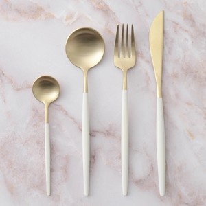 Cutlery Set 4 Pcs Pink Gold Cream Gift with box