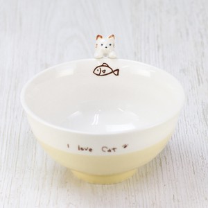 Mino ware Rice Bowl Animals Cat