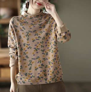 Button Shirt/Blouse Pudding Vintage Cut-and-sew