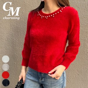2022 Pearl Attached Knitted Pullover Madame