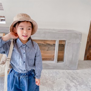 韓国スタイル デニムシャツ　ベビー　新生児　キッズ　子供服