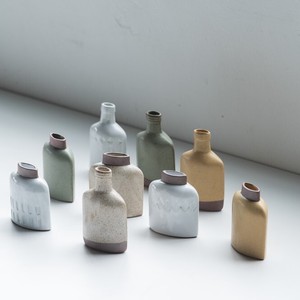 フラットミニベース　フラワースタンド　FLAT MINI VASE　瀬戸焼 日本製　9種類　陶器　花瓶