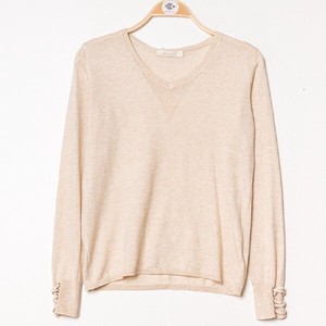 Thin Knitted eyelets Design Long Sleeve Top France