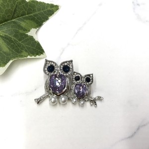 Brooch Rhinestone Owl Owl Silver