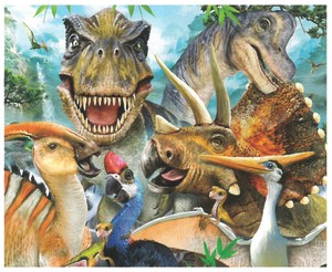 【ジグソーパズル】3Dパズル100ピース　ハワード・ロビンソン　恐竜たちの自撮り写真