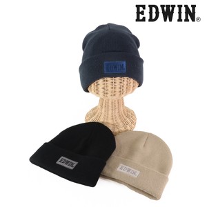 エドウィン（EDWIN）ハイゲージボックス刺繍ニット帽子　秋冬