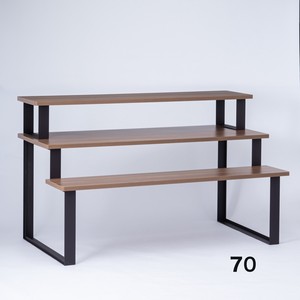大型2段テーブル　ひな壇型　段数追加可　展示什器　木製天板×スチール脚　【エルフレームテーブル】