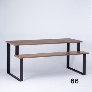 大型2段テーブル　ひな壇型　段数追加可　展示什器　木製天板×スチール脚　【エルフレームテーブル】