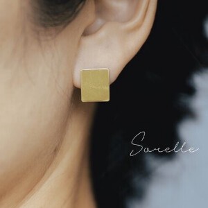 耳环 黄铜 自然 日本制造