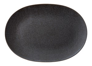Mino ware Main Plate black L size