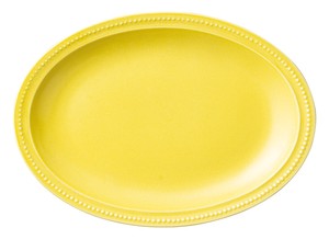 Mino ware Main Plate Yellow Dot