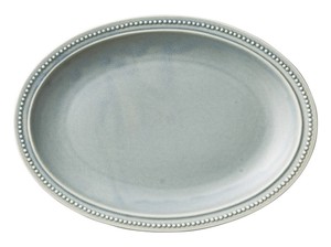 Mino ware Main Plate Gray Dot