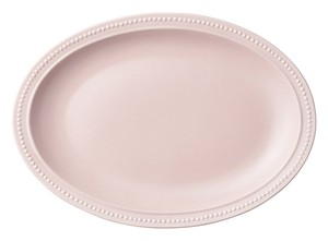 美濃焼 食器 dot rim22cm楕円皿（ピンク） MINOWARE TOKI 美濃焼