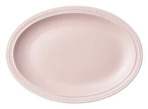 美濃焼 食器 dot rim24cm楕円皿（ピンク） MINOWARE TOKI 美濃焼