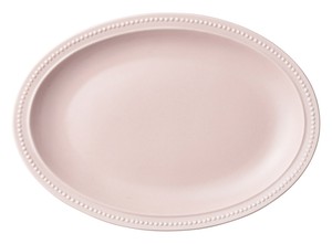 Mino ware Main Plate Pink Dot