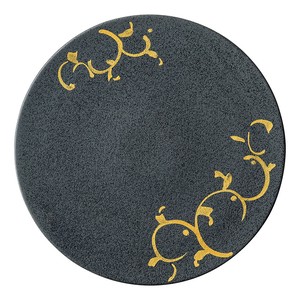 Mino Ware Plates Gold Decoration Arabesque Black 24 cm Flat Plate Mino Ware