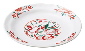Mino Ware Plates Red Drawing 8 Plate Mino Ware