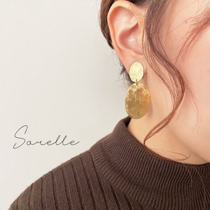 耳夹 锤目纹 黄铜 日本制造