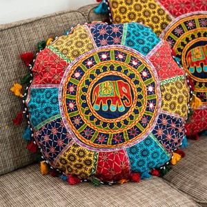 Attached Mirror Extra Large Width 63 cm Embroidery Cushion Cover