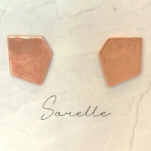 銅 五角形 イヤリング【日本製】【ハンドメイド】
