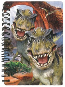 3Dノート（A6サイズ）ハワードロビンソン　　恐竜たちの自撮り写真