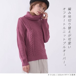 毛衣/针织衫 麻花针织 女士 毛衣 长袖 重褶领 高领