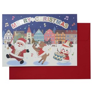 【グリーティングカード】CHRISTMAS クリスマスカード 立体 ポップアップカード サンタクロース 音楽隊